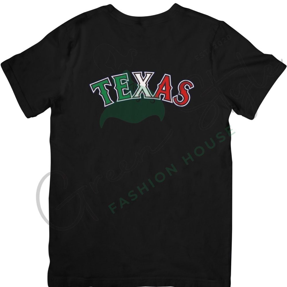Black and Red Short Sleeve Tee with Texas Graphic